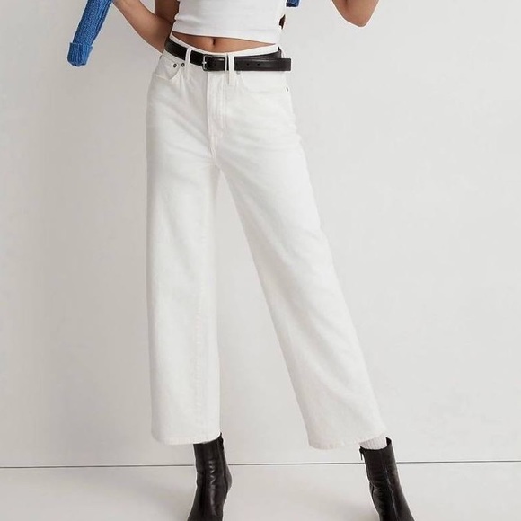 Madewell Denim - Madewell Perfect Vintage Wide-Leg Crop Jean in Tile White Size 23 NWT